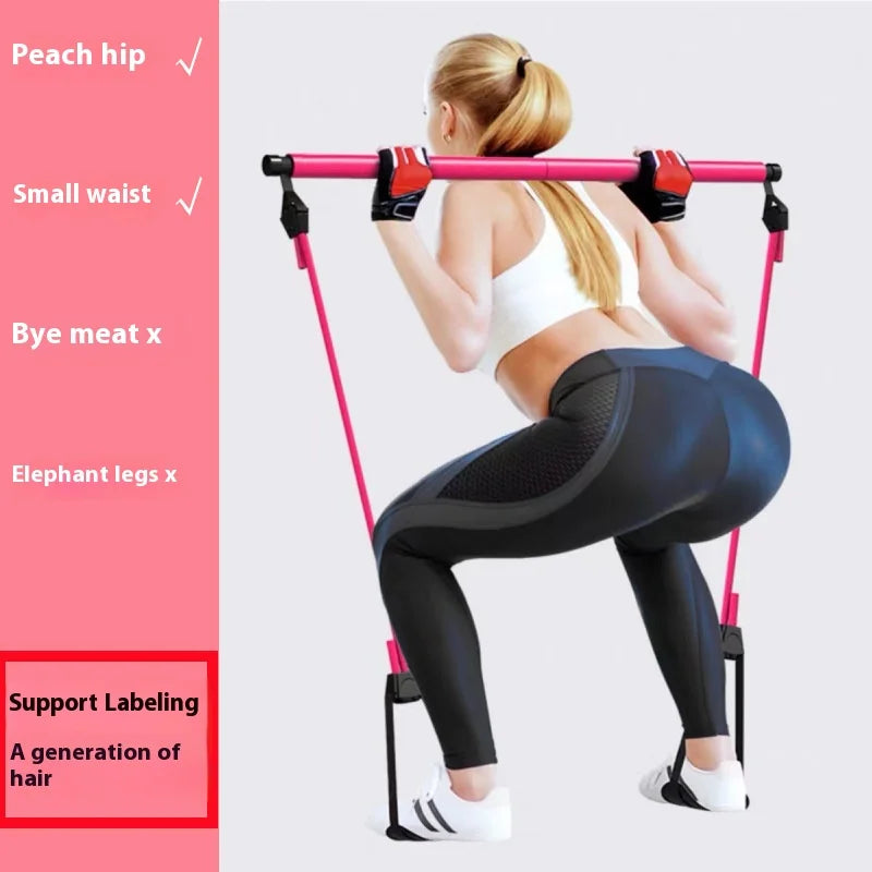 Pilates Stick Multi functional Fitness Stick Yoga Pilates Equipment Home Elasticity Exercise Training Hip Pulling Rope - Ignition Fitness