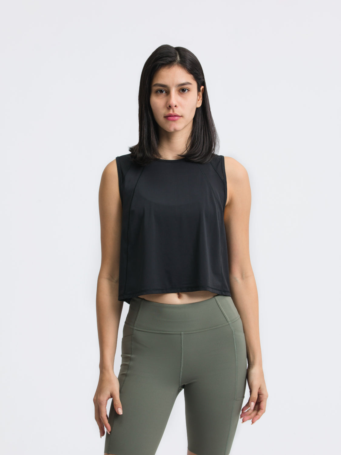 Millennia Round Neck Cropped Active Tank - Ignition Fitness