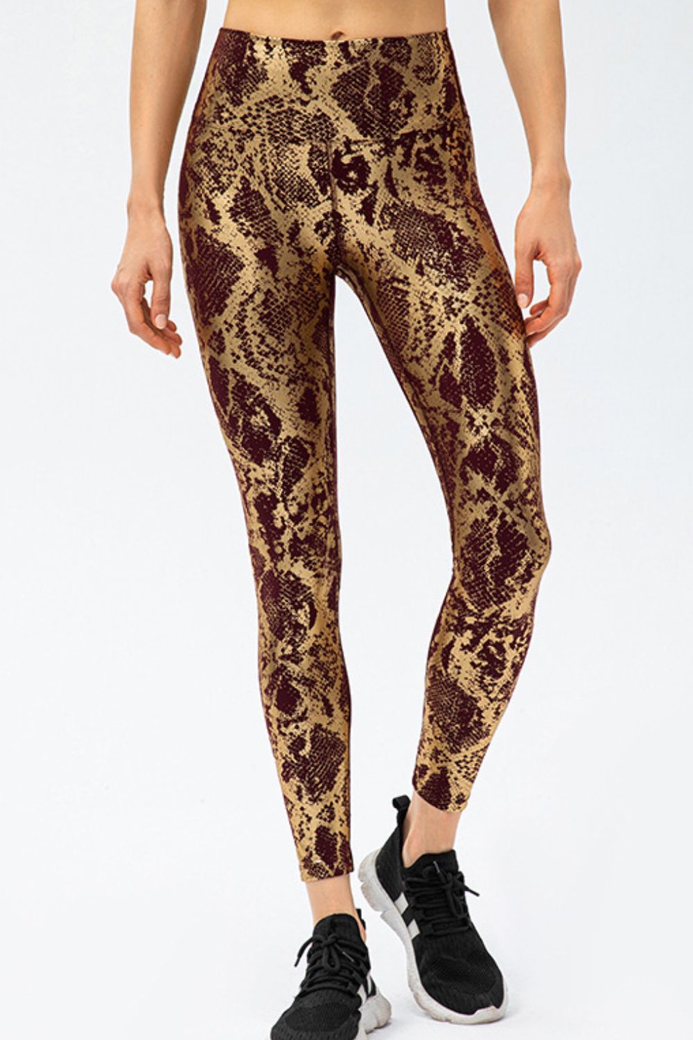 Animal Print Slim Fit Wide Waistband Long Sports Pants - Ignition Fitness