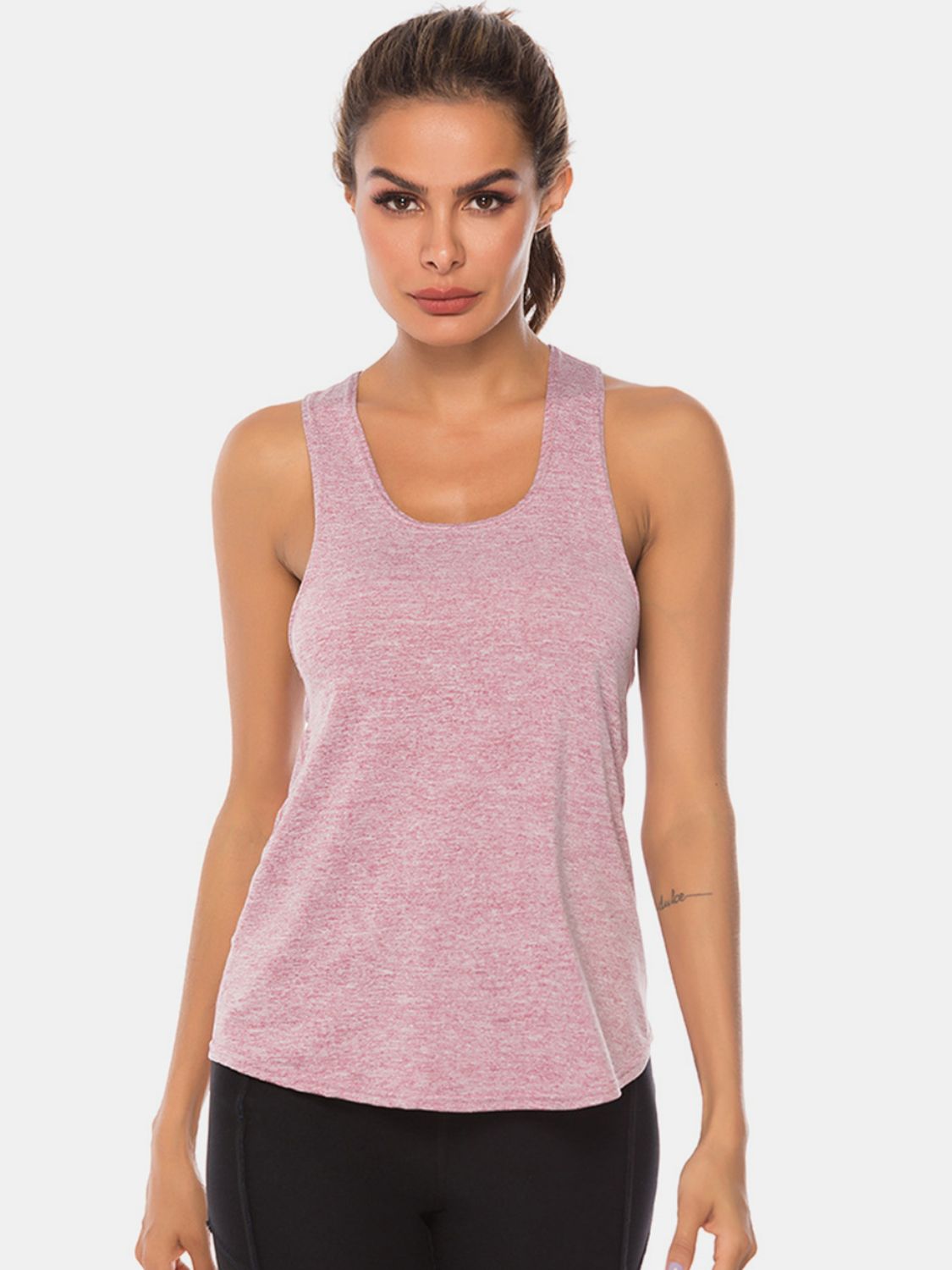 Full Size Scoop Neck Wide Strap Active Tank - Ignition Fitness