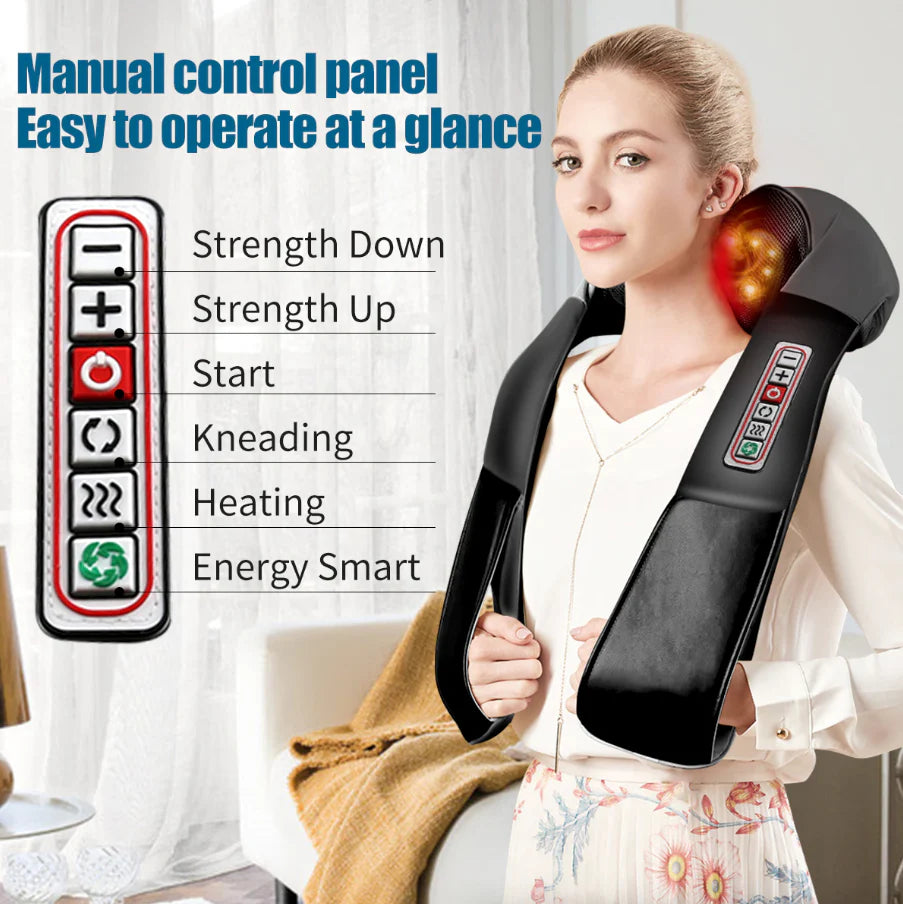 Shiatsu Back Neck and Shoulder Massager with Heat Deep Tissue 3D Kneading Pillow - Ignition Fitness