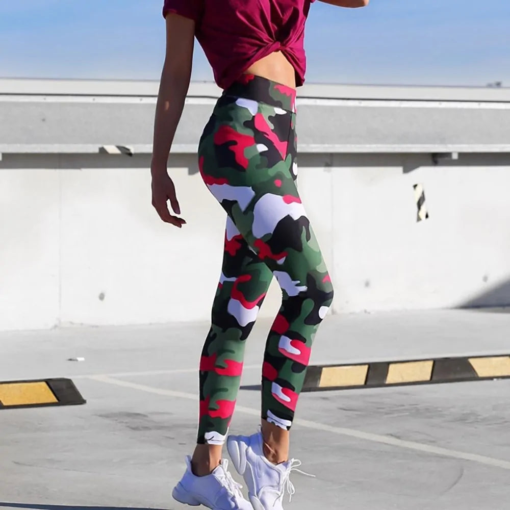 Vibrant High Waist Camo Workout Leggings - Ignition Fitness